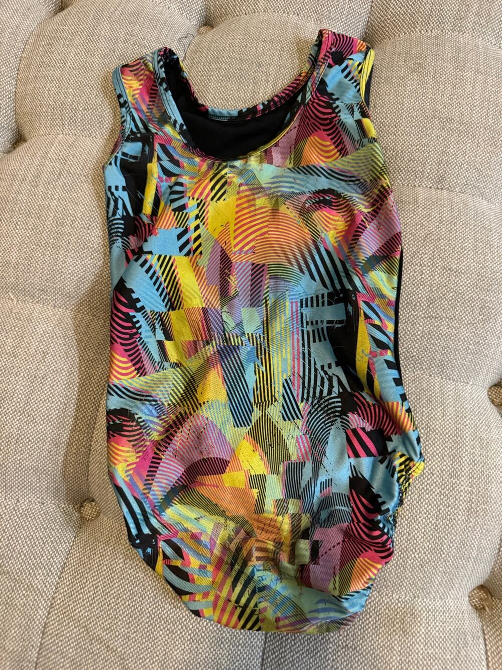 Plum Practice Wear Gymnastics Leotard - Abstract Colors Adult Small